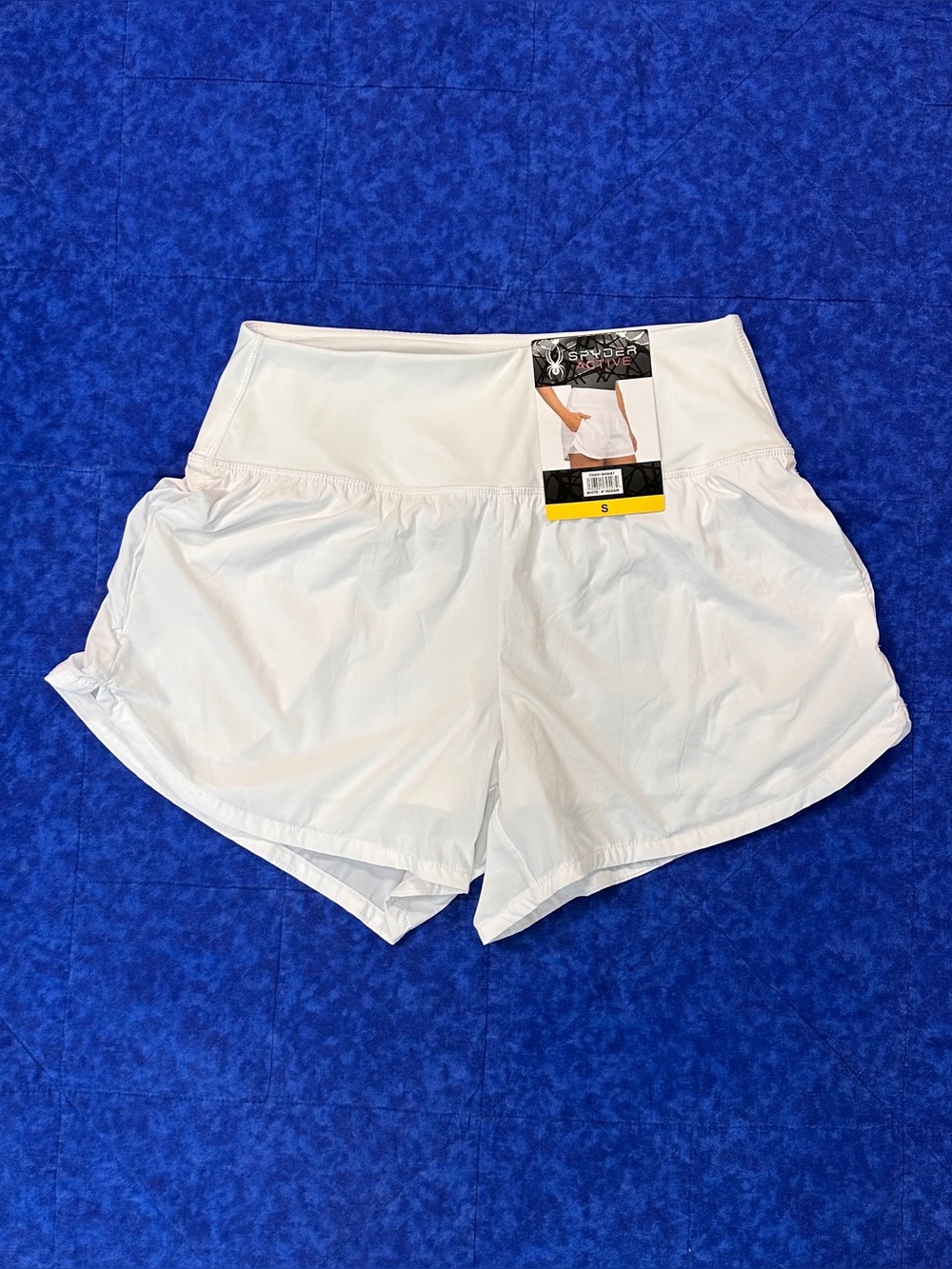 NWT SPYDER Active Womans White Smooth Waistband Lined Shorts Size S